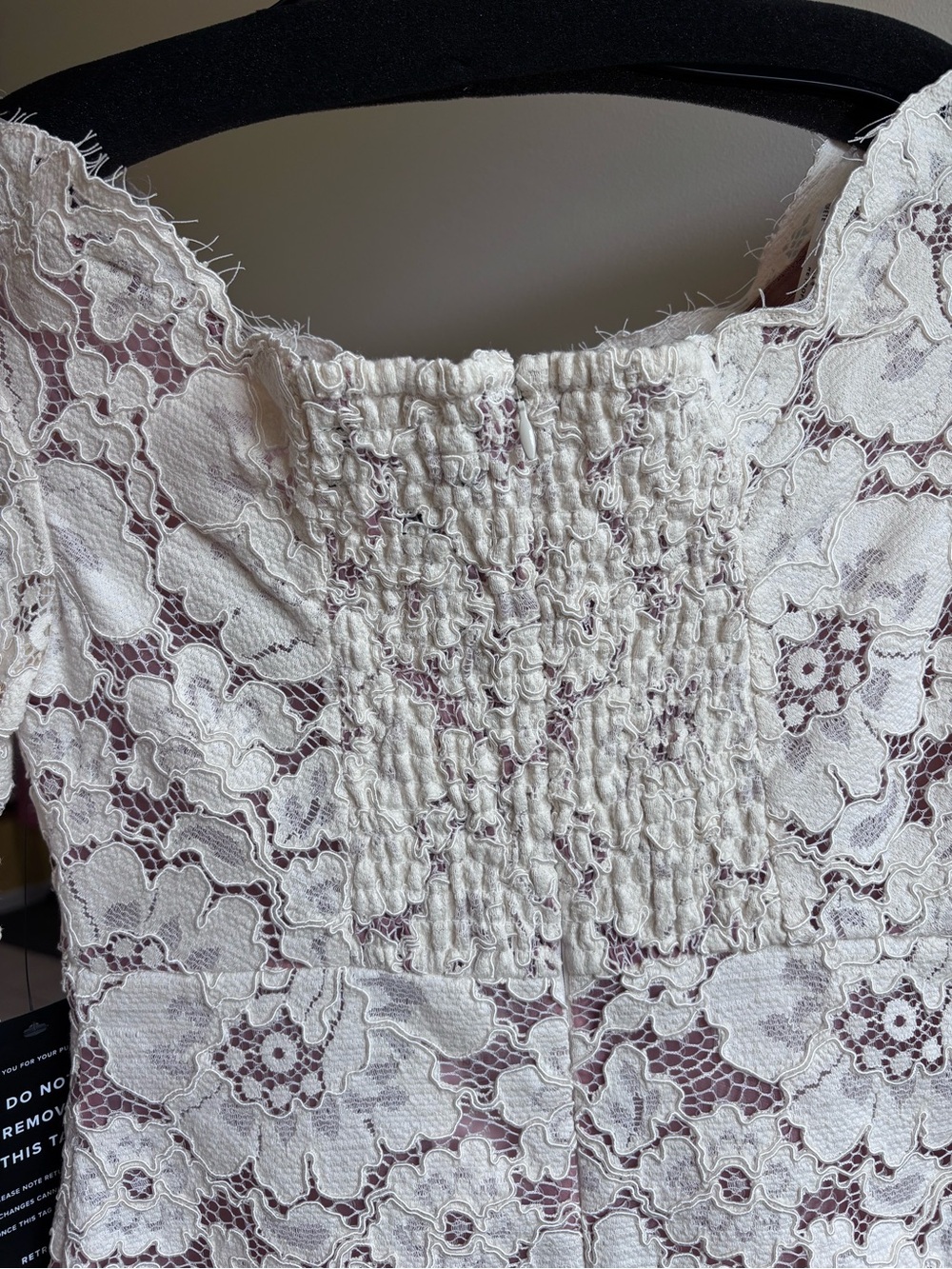 Retrofete Lace Mini Dress with Black Velvet Bow - Picture 5 of 7